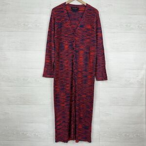 Eloquii Size 22/24 Ribbed Maxi Sweater Dress Button Front V Neck Thanksgiving